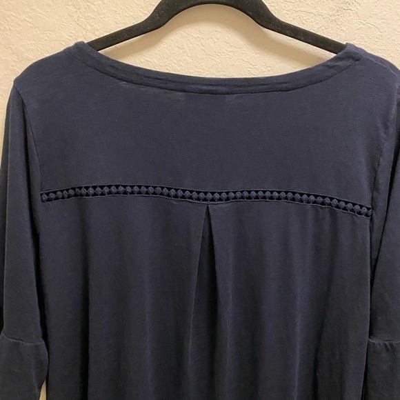 J. Jill Navy Blue 3/4 Flare Sleeve Boat Neck Tunic Size Large - Picture 7 of 8